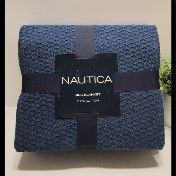 Nautica Bedding New Nautica 0 Cotton Blanket King Size Navy Poshmark